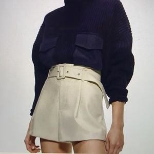 Zara Tan Pleather Shorts